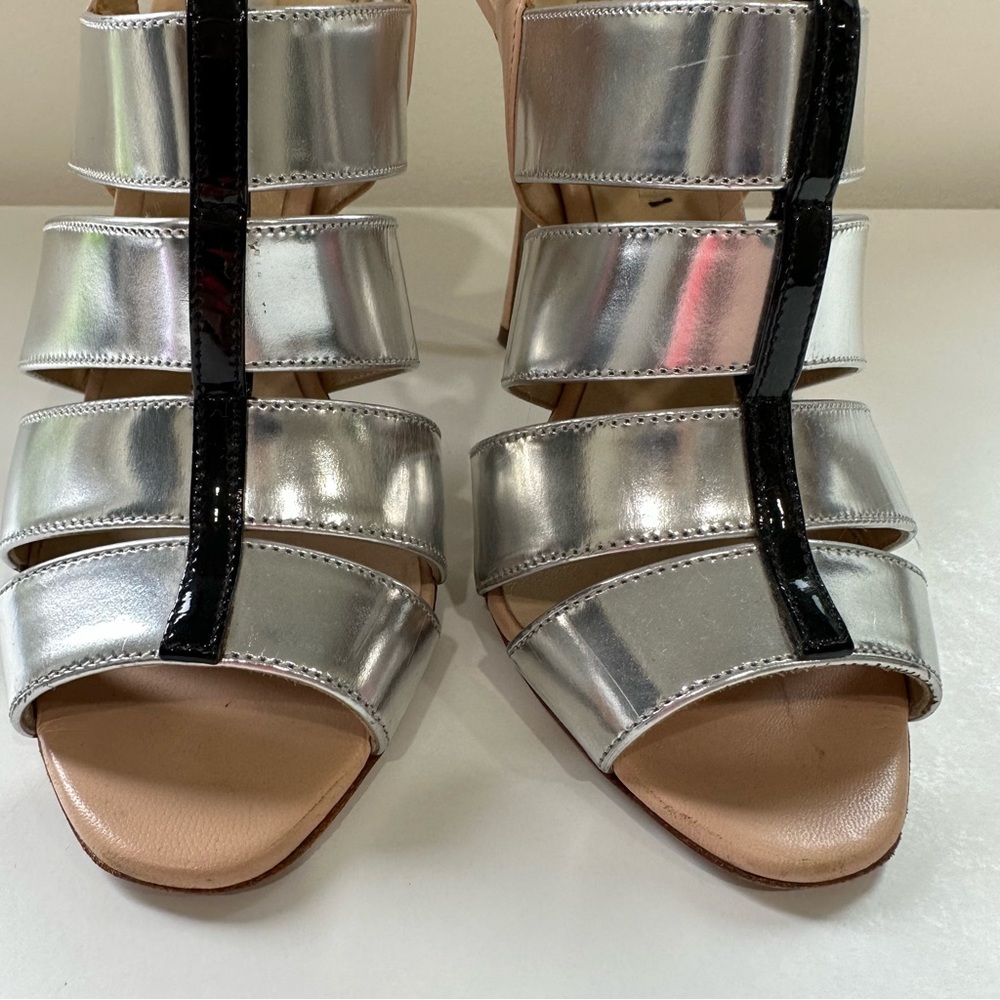 Nicholas Kirkwood Metallic Silver and Nude Heels with Black Details, Size: 37 - Picture 13 of 13